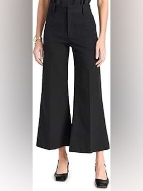 Frame Le Crop Palazzo Trouser in Black Size 2
